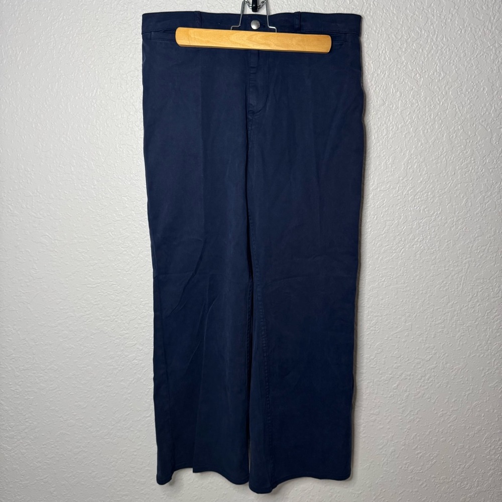 NWT Madewell The Petite Wide-Leg Pant in Garment-Dyed Twill Navy Size 25P NX500